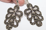 Big ring peacock tail marcasite sterling silver 925