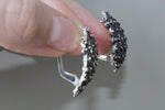 Earrings dangle floral marcasite High quality sterling silver 925