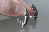 Earrings dangle floral marcasite High quality sterling silver 925