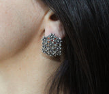 Armenian jewelry SET earrings dangle and finger cover ring floral marcasite