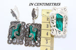 STERLING silver 925 earrings green stones
