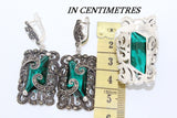 STERLING silver 925 earrings green stones