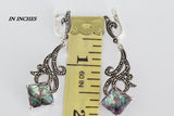 Earrings Pale green nacreous Marcasite  STERLING 925