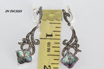 Silver earrings  and ring Pale green nacreous Marcasite STERLING 925