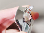 Stud earrings Silver black with white lab pearl Sterling 925
