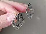 Armenian jewelry Earrings 2 in one Stud Silver 925 Lightweight