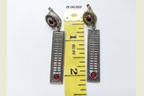 Dangle earrings lab red garnet Sterling silver 925