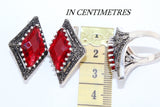 Ring Red stone Marcasite Modern Sterling silver 925