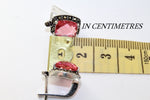 Tiny earrings pink Marcasite 925 Silver Small jewelry