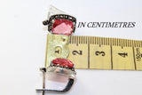 Tiny earrings pink Marcasite 925 Silver Small jewelry