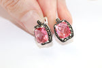 Tiny ring pink Marcasite 925 Silver Small jewelry