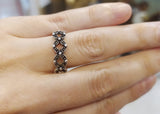 Narrow band ring Silver 925 marcasite Sterling minimalist