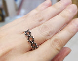 Narrow band ring Silver 925 marcasite Sterling minimalist