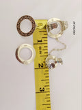 Armenian double ring with chain finger cover circles Modern SILVER 925 Adjustable