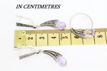 Lavender earrings curve purple zircon stone Sterling silver 925