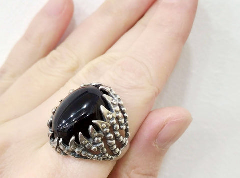 Women Ring Silver 925 Black onyx ring