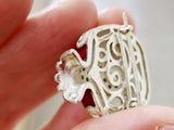 Brooch red enamel pomegranate SILVER 925 red zircon stones