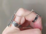 Armenian double ring squares Modern SILVER 925