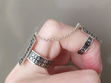 Armenian double ring squares Modern SILVER 925