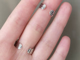 Armenian double ring with chain finger cover circles Modern SILVER 925 Adjustable