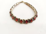 Bracelet Red zircon stones STERLING SILVER 925