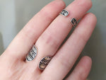 Double ring with blue turquoise stones and chains Silver 925