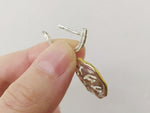 Gold plated Earrings Light green zircon Small flower Sterling silver 925