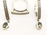 Earrings modern Sterling silver 925 gray zircon stone