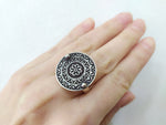 Armenian jewelry Ring round and adjustable Sterling silver 925