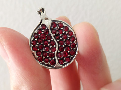 Pomegranate pendant Silver Persephone symbol