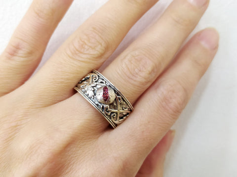 Pomegranate ring jewelry SILVER 925