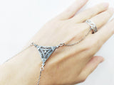 Boho Bracelet Filigree with ring and chains Silver 925 women