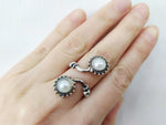 Silver 925 ring adjustable with Lab pearl creamy white