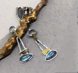 Labradorite gemstone earrings and ring SET Silver 925