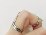 Double ring silver 925 full finger shield with a chain