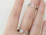 Double ring silver 925 full finger shield with chains
