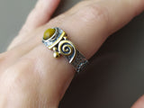 Rings Lightweight Sterling silver 925 with small gemstone Gold plated