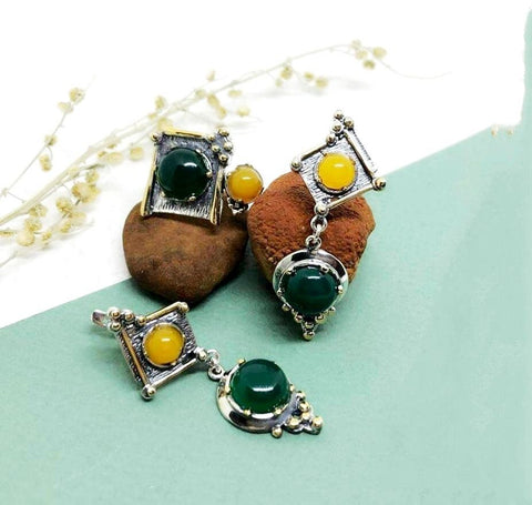 Jewelry set Earrings and ring CHOOSE gemstone STERLING SILVER 925