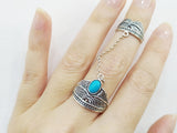 Armenian jewelry Double ring Silver 925 turquoise
