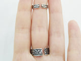 Double ring with chain Silver 925 Pomegranate Persephone