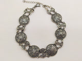 Armenian Bracelet Sterling silver 925 with round details Adjustable with chain
