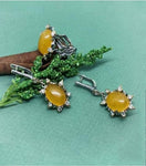 Black onyx set sterling silver 925 Earrings and ring