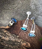 Labradorite gemstone earrings and ring SET Silver 925