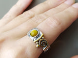 Rings Lightweight Sterling silver 925 with small gemstone Gold plated