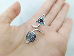 Silver 925 ring Adjustable with pomegranate red quartz stone