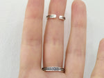 Double ring silver 925 and black onyx stones full finger with two chains