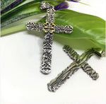 Cross Silver 925 and gold plated flower