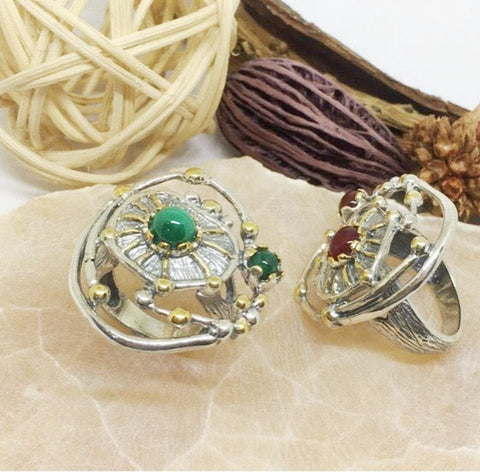 Gemstones ring Silver gold plated Armenian handmade jewelry CHOOSE gemstone