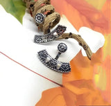 Earrings 2 in one Stud Silver 925 semi circle Tiny Pomegranate filigree CHOOSE design
