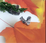 Earrings 2 in one Stud Silver 925 semi circle Tiny Pomegranate filigree CHOOSE design